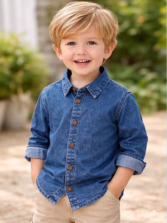 BOYS SOFT COTTON DENIM FULL SLEEVE SHIRT