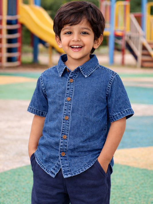 Boys Soft Cotton Denim Shirt