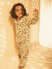 Kids Safari Animal Print Cotton Night Suit Set
