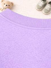 Kids Lavender Graphic Print Cotton Unisex T-Shirt