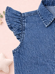 Girls Blue Denim Cotton Shirt