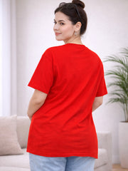 RED SOFT BIO-WASHED MATERNITY T-SHIRT
