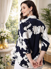 Soft Printed Pregnancy Wrap Top for Women