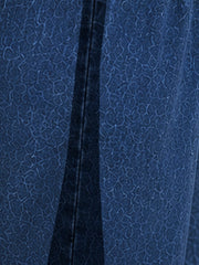 BLUE COLOURBLOCKED COTTON DENIM WOMEN'S MATERNITY SMOKED BOTTOM