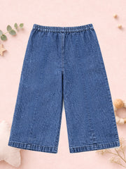 GIRLS SOFT COTTON DENIM PALAZZO PANTS