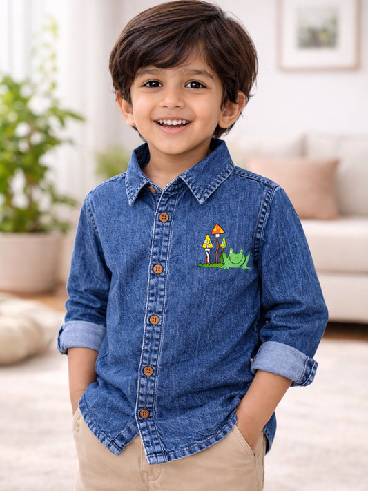 BOYS SOFT COTTON DENIM FULL SLEEVE SHIRT
