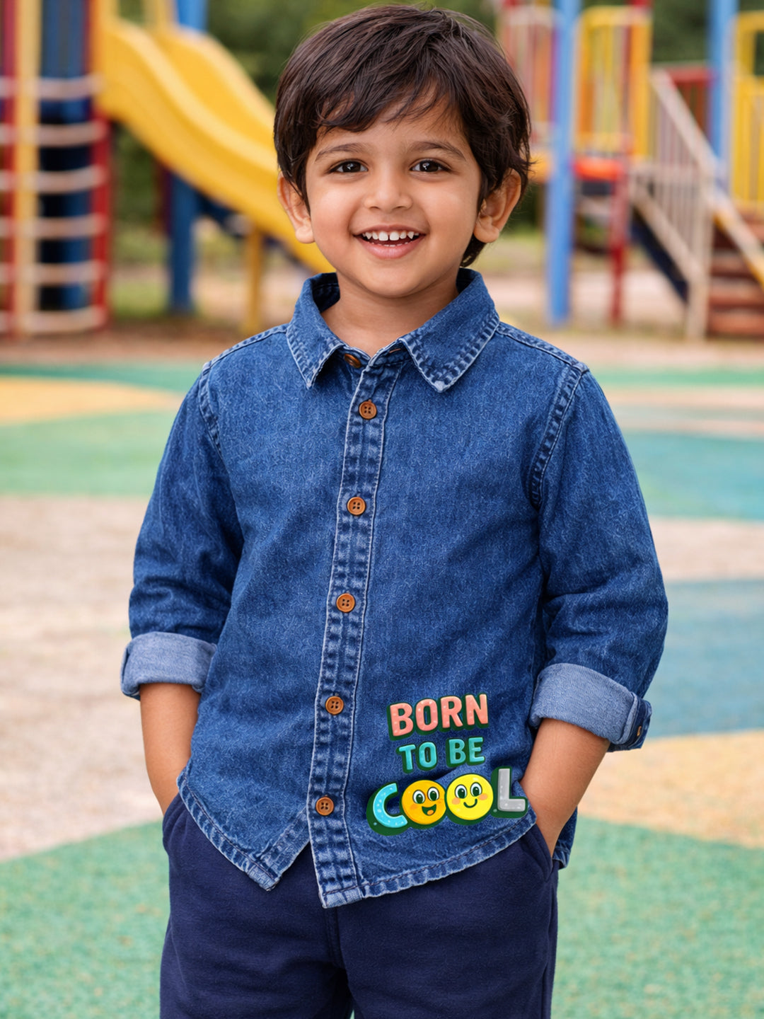 BOYS SOFT COTTON DENIM FULL SLEEVE SHIRT