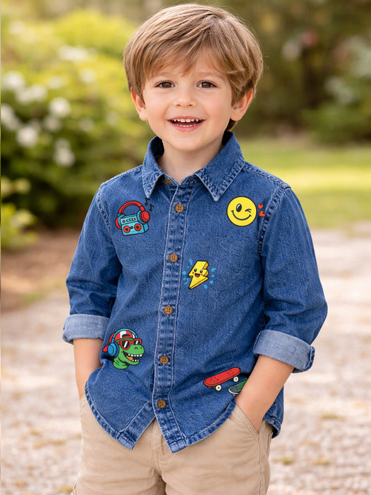 BOYS SOFT COTTON DENIM FULL SLEEVE SHIRT