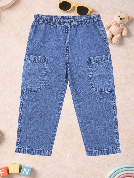UNISEX PATCH POCKET COTTON DENIM PANT