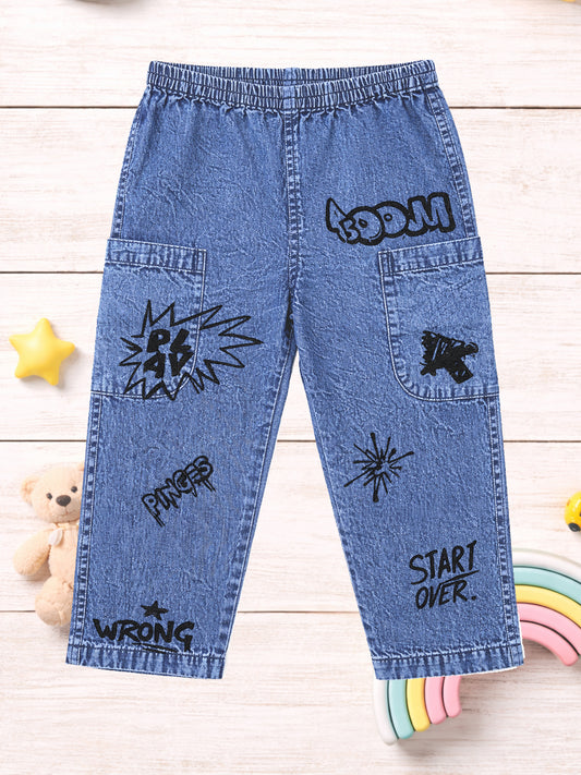 UNISEX PATCH POCKET COTTON DENIM PANT