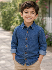 BOYS SOFT COTTON DENIM FULL SLEEVE SHIRT