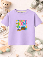 Kids Lavender Graphic Print Cotton Unisex T-Shirt