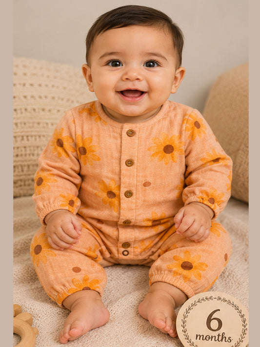 Soft Muslin Full Sleeve Onesie for Infants