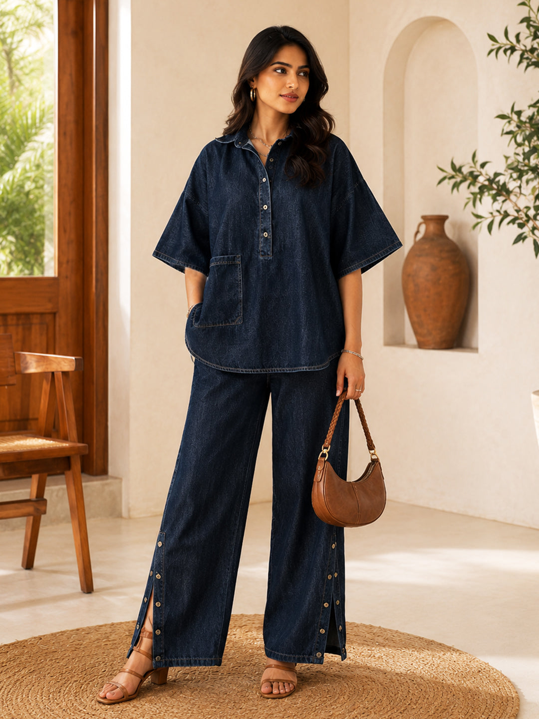 DIANA CO-ORD SET IN DARK DENIM