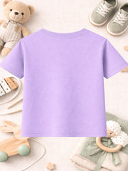 Kids Lavender Graphic Print Cotton Unisex T-Shirt