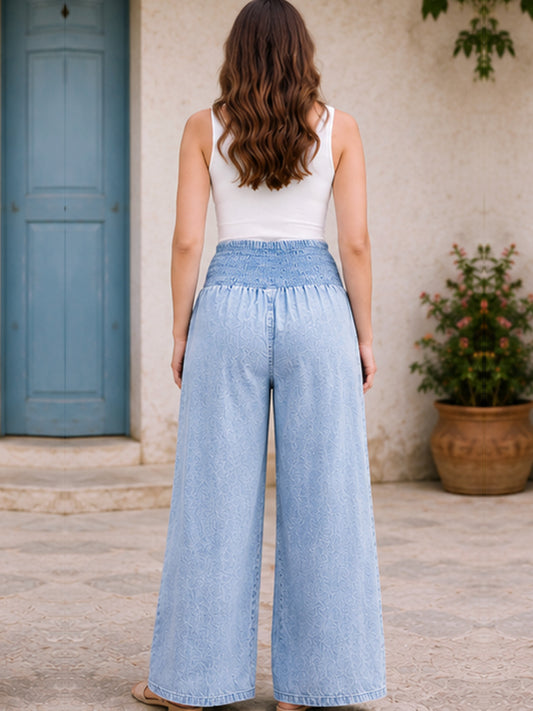 ICE COTTON DENIM WOMEN'S MATERNITY SMOKED BOTTOM