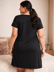 Women's Sunflower Graphic Cotton Knit Night Dress