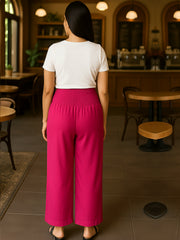 FUSHIA RAYON WOMEN'S MATERNITY SMOKED BOTTOM