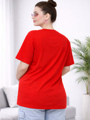 RED SOFT BIO-WASHED MATERNITY T-SHIRT