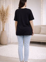 BLACK SOFT BIO-WASHED MATERNITY T-SHIRT