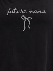 BLACK MATERNITY COTTON KNIT NIGHTDRESS WITH PRINT