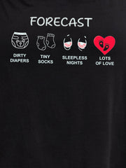 BLACK MATERNITY COTTON KNIT NIGHTDRESS WITH PRINT