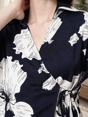 Soft Printed Pregnancy Wrap Top for Women