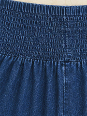 BLUE COLOURBLOCKED COTTON DENIM WOMEN'S MATERNITY SMOKED BOTTOM