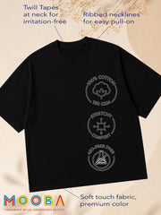 Women's Black Graphic Print Cotton T-Shirt